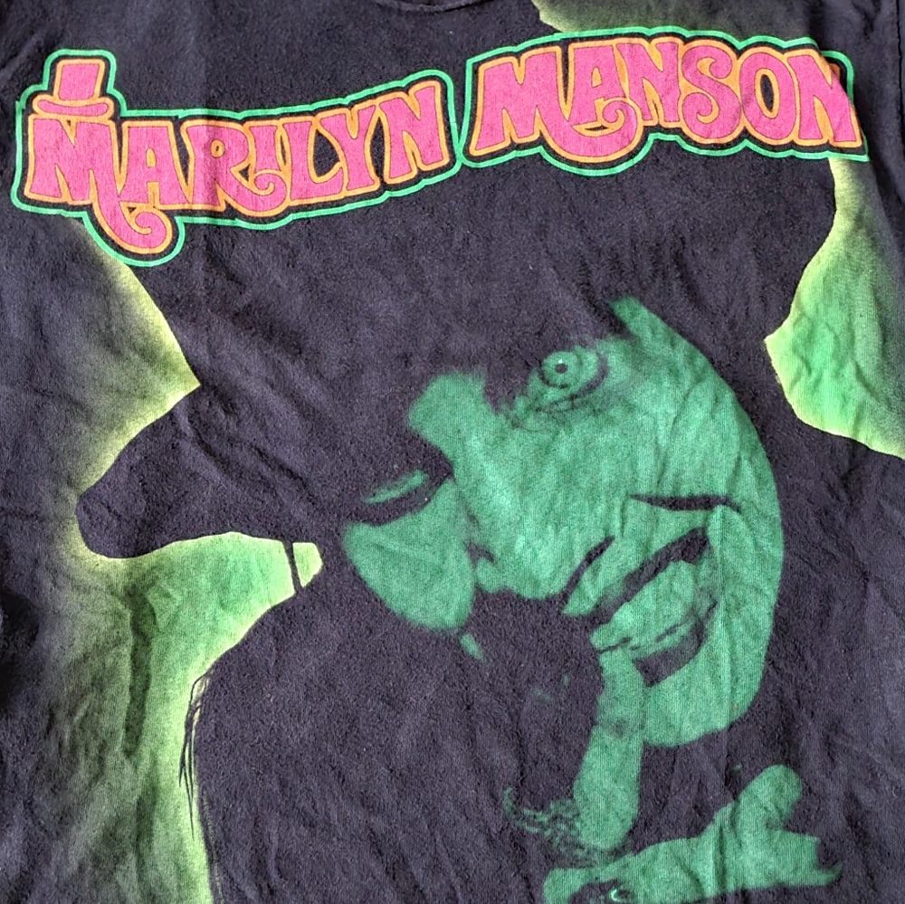 Marilyn Manson DIY Slit Tee Lg